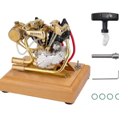 RETROL R29 4.2CC Mini V2 Engine OHV V-Twin Motorcycle Engine Double-cylinder Four-stroke Gasoline Engine Internal Combustion Engine Model