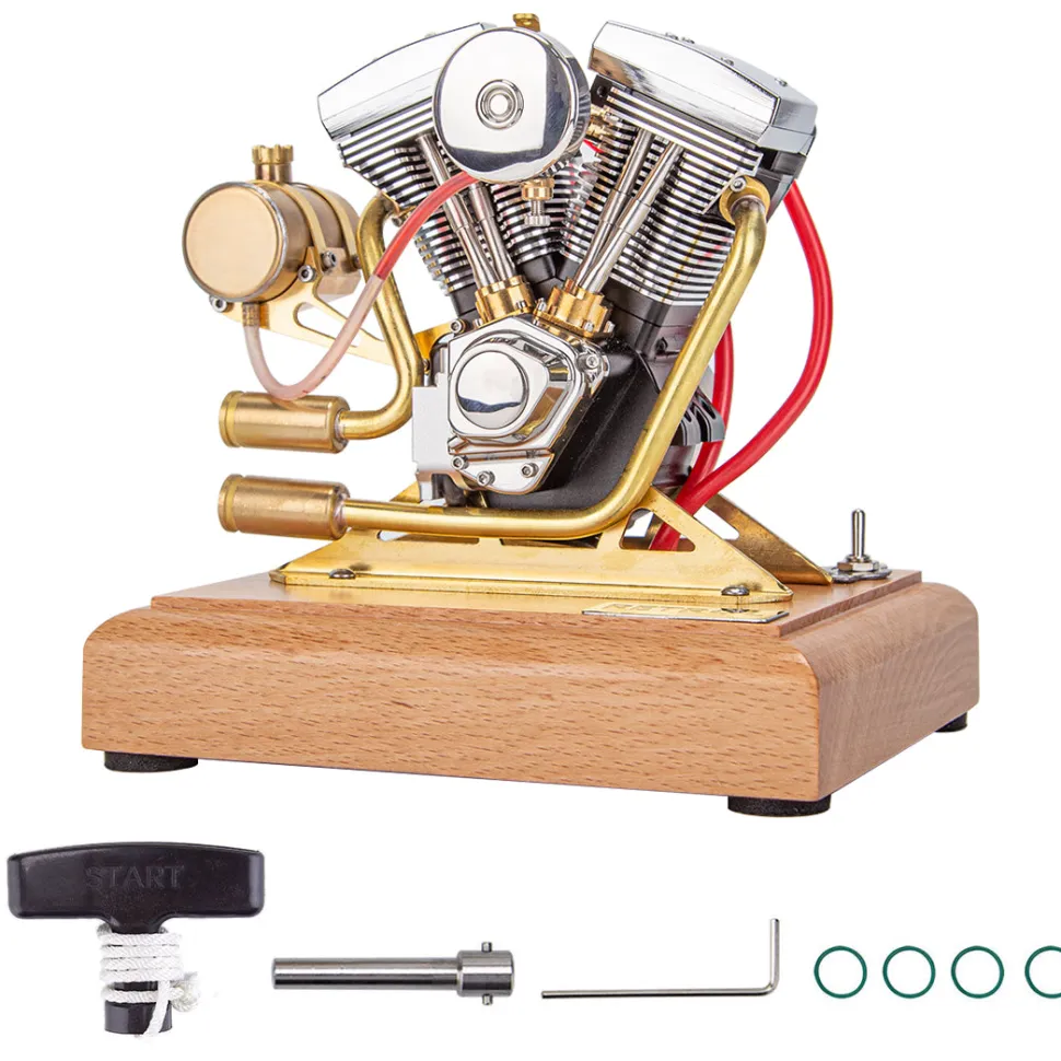 RETROL R33 Evolution 4.2CC Mini V2 Engine OHV V-Twin Motorcycle Engine Double-cylinder Four-stroke Gasoline Engine Internal Combustion Engine Model