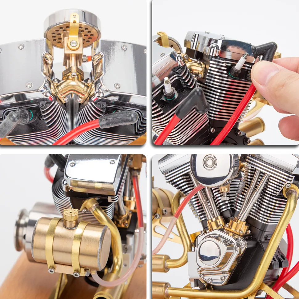 RETROL R33 Evolution 4.2CC Mini V2 Engine OHV V-Twin Motorcycle Engine Double-cylinder Four-stroke Gasoline Engine Internal Combustion Engine Model