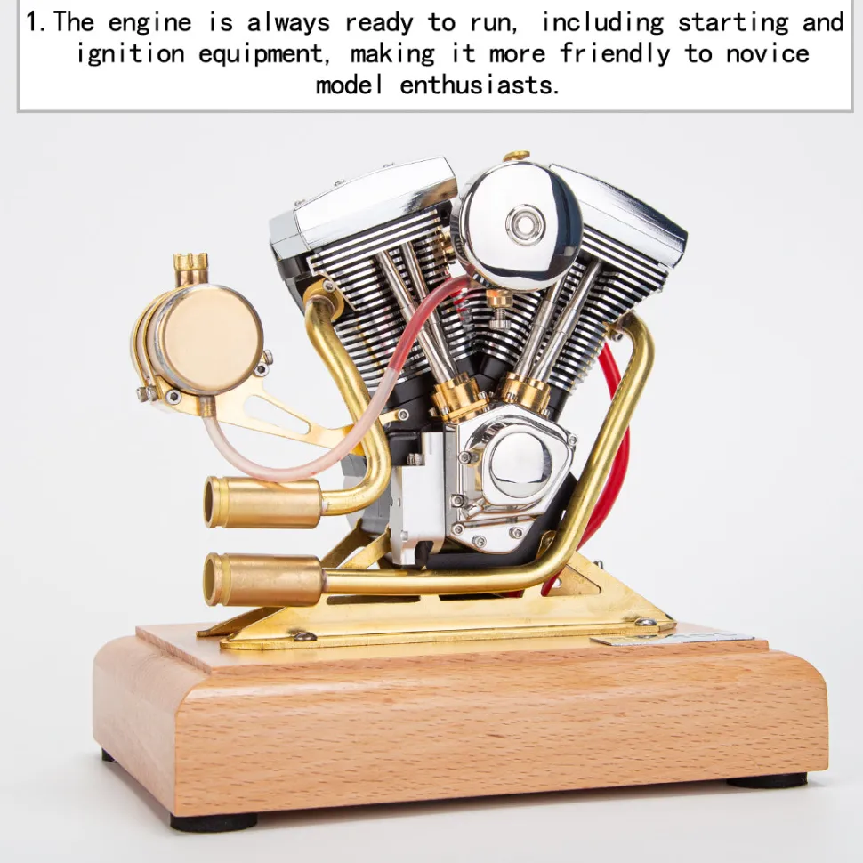 RETROL R33 Evolution 4.2CC Mini V2 Engine OHV V-Twin Motorcycle Engine Double-cylinder Four-stroke Gasoline Engine Internal Combustion Engine Model