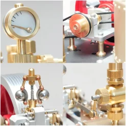 RETROL SE-03 Working Stationary Mill Steam Engine Model Kit with Boiler, Generator and Lamp Stand