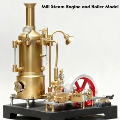 RETROL SE-03 Working Stationary Mill Steam Engine Model Kit with Boiler, Generator and Lamp Stand