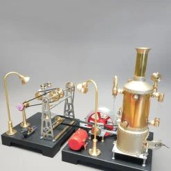 RETROL SE-03 Working Stationary Mill Steam Engine Model Kit with Boiler, Generator and Lamp Stand
