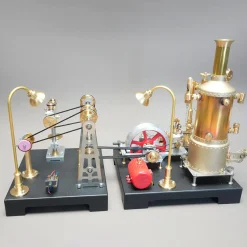 RETROL SE-03 Working Stationary Mill Steam Engine Model Kit with Boiler, Generator and Lamp Stand