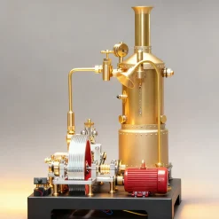 RETROL SE-03 Working Stationary Mill Steam Engine Model Kit with Boiler, Generator and Lamp Stand