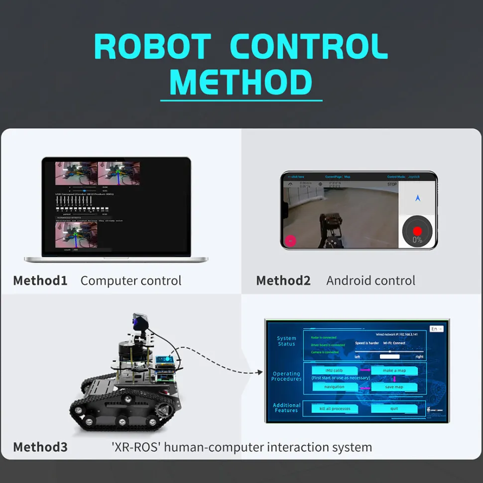 ROS Intelligent Tracked Robot Car Kit with LiDAR SLAM, Autonomous Navigation & Path Planning