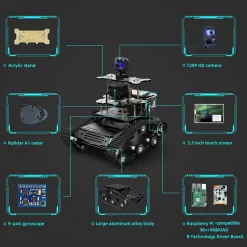 ROS Intelligent Tracked Robot Car Kit with LiDAR SLAM, Autonomous Navigation & Path Planning