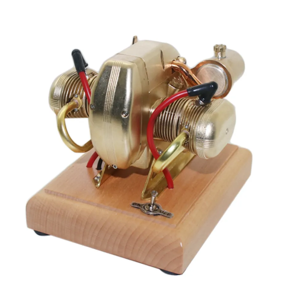 R90S 3.2cc Mini Gasoline Engine 2-Cylinder 4-Stroke Motorcycle Internal Combustion Engine ICE Engine Model