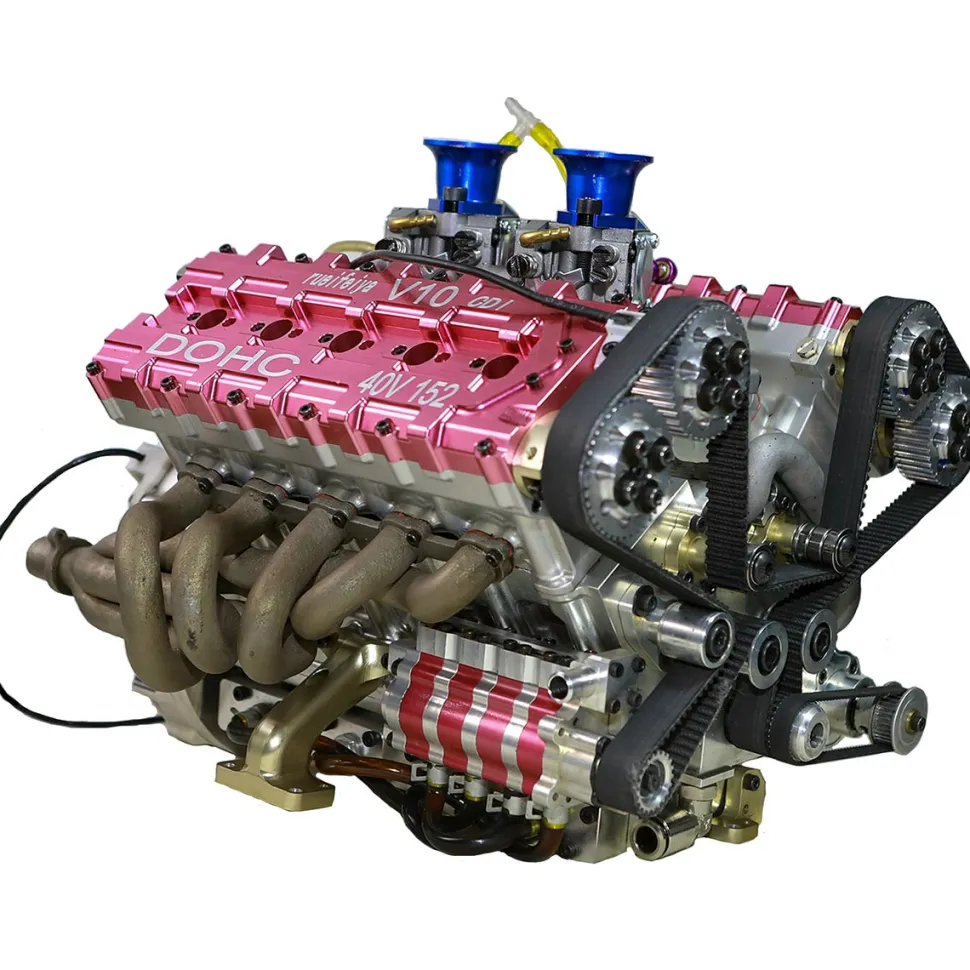 RUIFEIYA 1:4 Scale V10 Gas Engine Model - 150cc DOHC 40-Valve 4-Stroke 3-Ring Water-Cooled Internal Combustion Engine