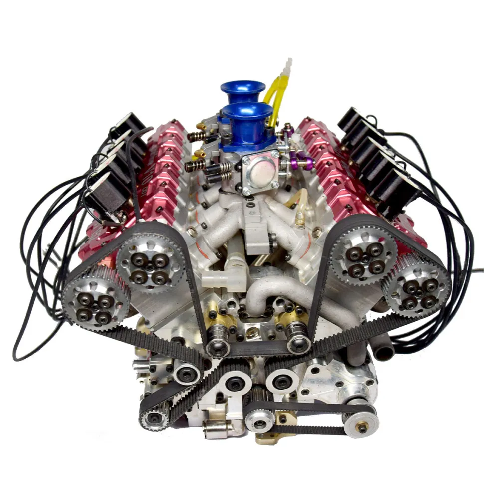 RUIFEIYA 1:4 Scale V10 Gas Engine Model - 150cc DOHC 40-Valve 4-Stroke 3-Ring Water-Cooled Internal Combustion Engine