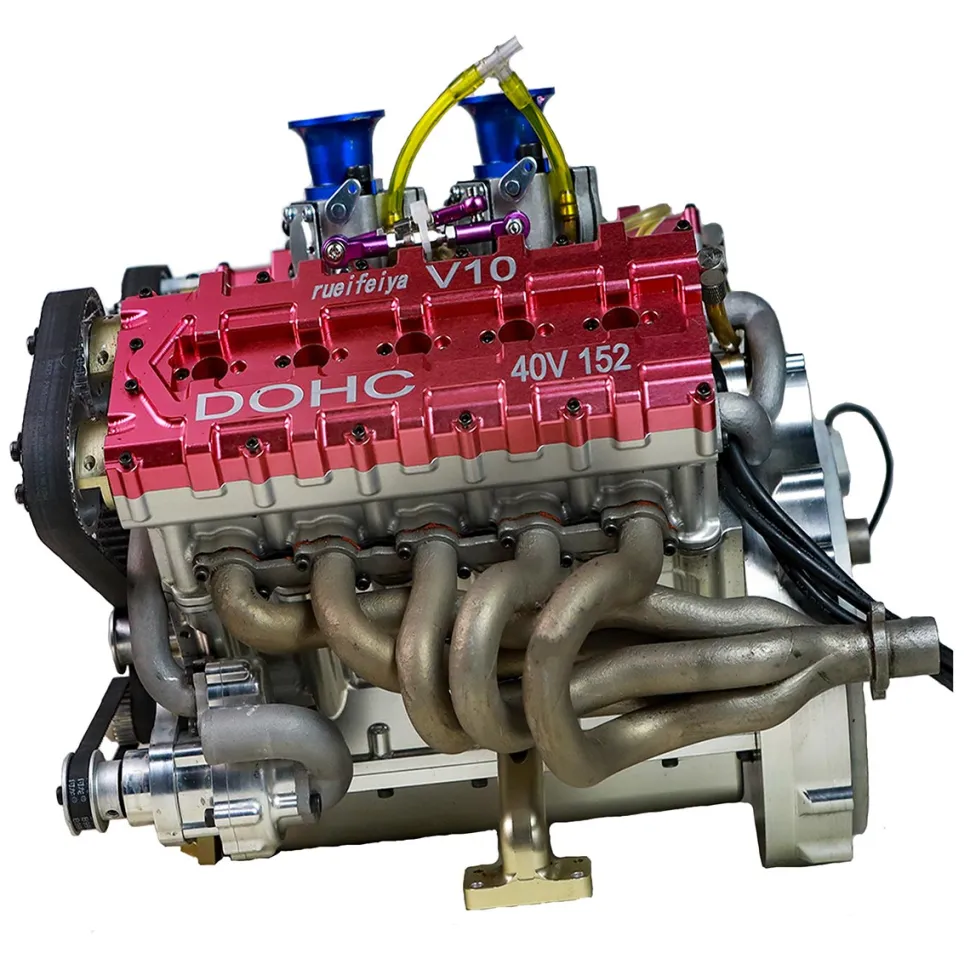 RUIFEIYA 1:4 Scale V10 Gas Engine Model - 150cc DOHC 40-Valve 4-Stroke 3-Ring Water-Cooled Internal Combustion Engine