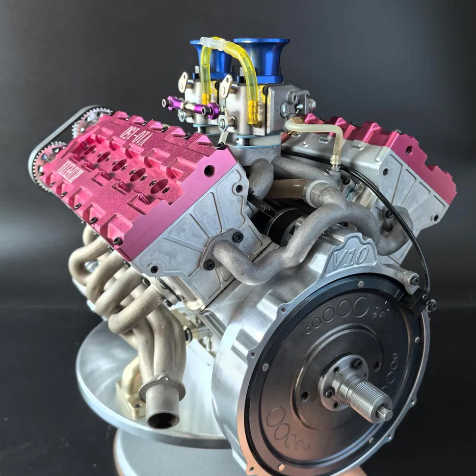 RUIFEIYA 1:4 Scale V10 Gas Engine Model - 150cc DOHC 40-Valve 4-Stroke 3-Ring Water-Cooled Internal Combustion Engine