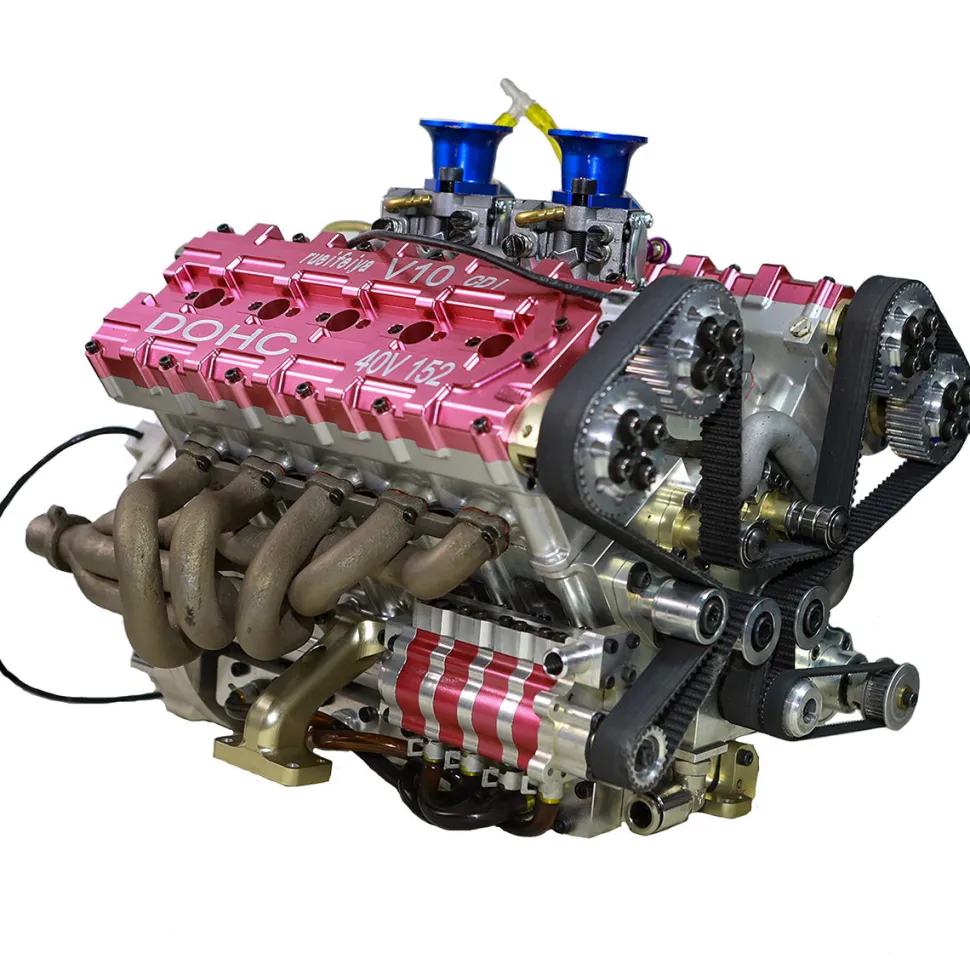 RUIFEIYA 1:4 Scale V10 Gas Engine Model - 150cc DOHC 40-Valve 4-Stroke 3-Ring Water-Cooled Internal Combustion Engine