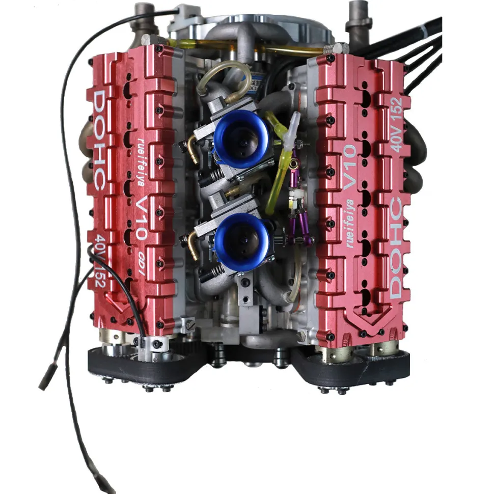RUIFEIYA 1:4 Scale V10 Gas Engine Model - 150cc DOHC 40-Valve 4-Stroke 3-Ring Water-Cooled Internal Combustion Engine