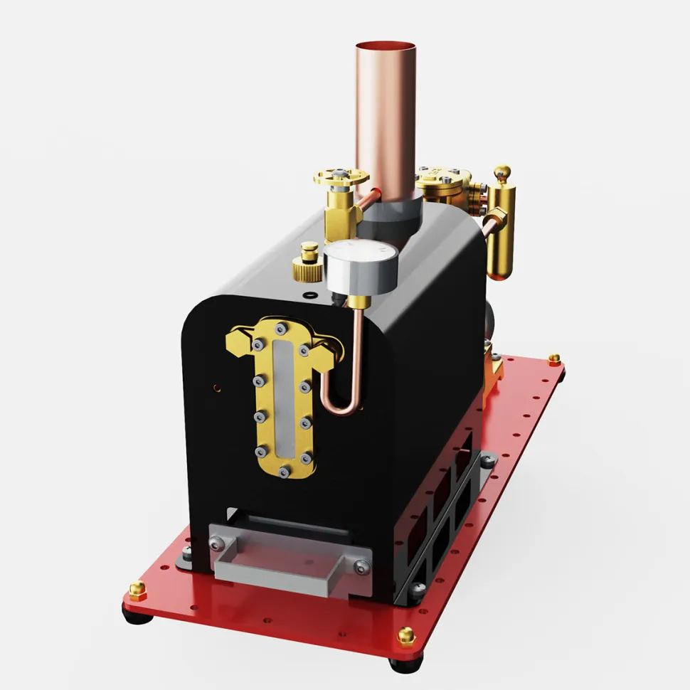 RW-BL1K Mini Reversible Reciprocating Single-Cylinder Live Steam Engine Kit with Boiler DIY Kit
