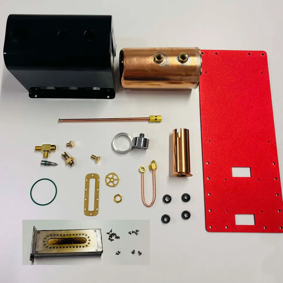 RW-BL1K Mini Reversible Reciprocating Single-Cylinder Live Steam Engine Kit with Boiler DIY Kit