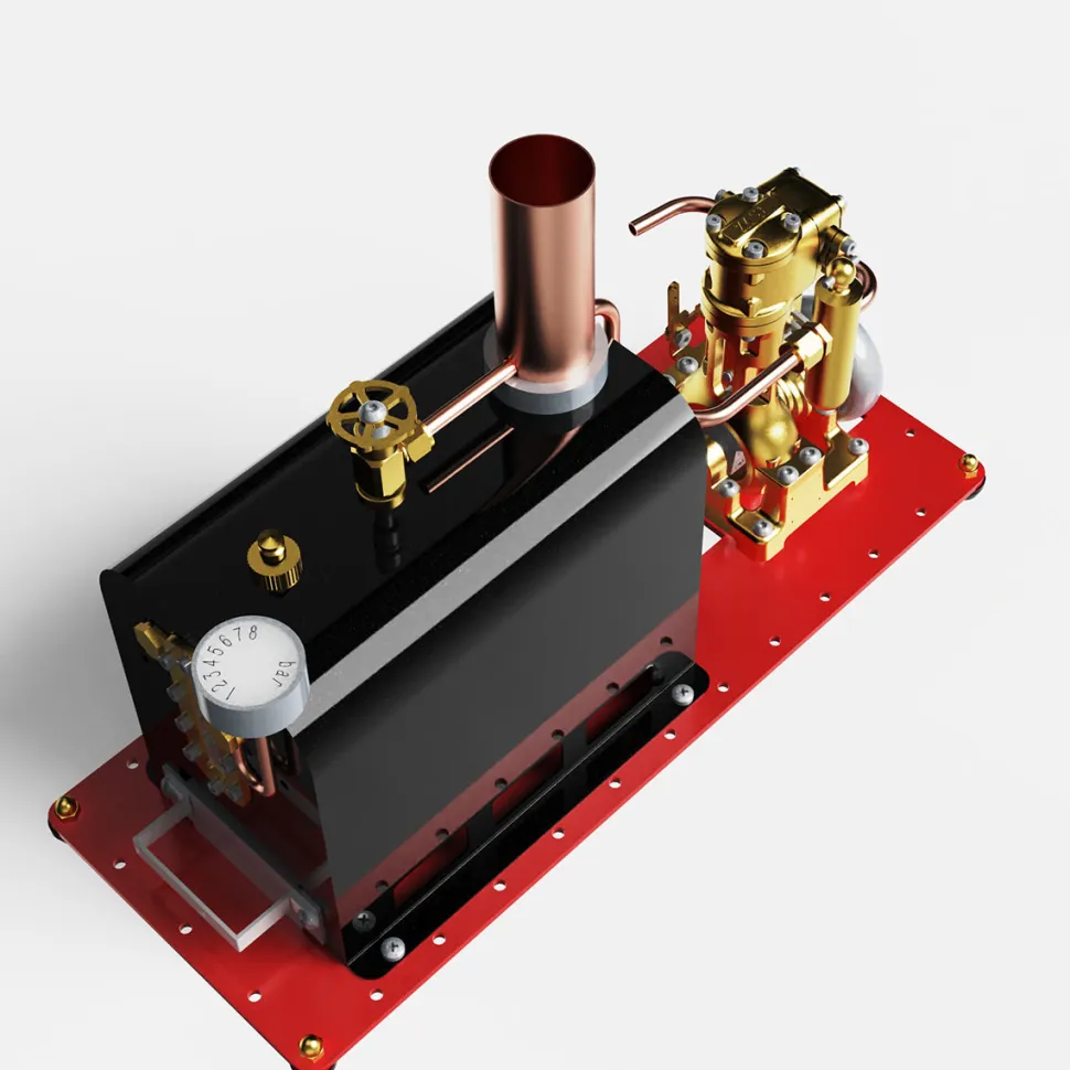 RW-BL1K Mini Reversible Reciprocating Single-Cylinder Live Steam Engine Kit with Boiler DIY Kit