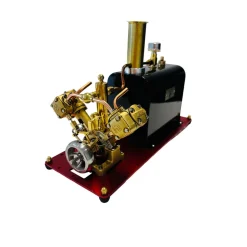 RW-BV2C Mini Reversible Reciprocating V-Type Dual-Cylinder Live Steam Engine and Boiler Model