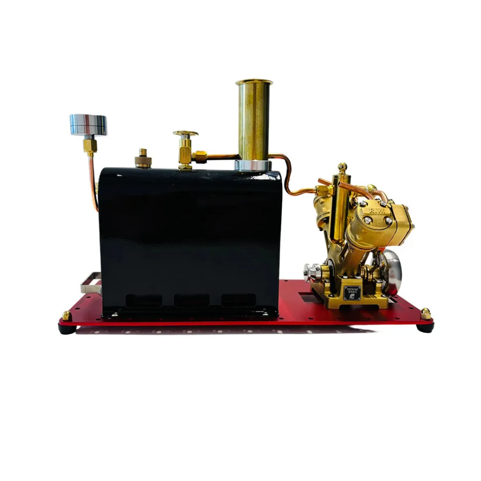 RW-BV2C Mini Reversible Reciprocating V-Type Dual-Cylinder Live Steam Engine and Boiler Model