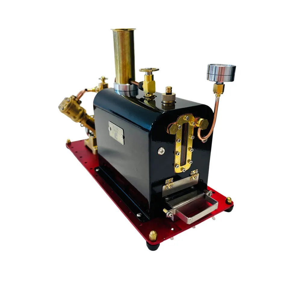 RW-BV2C Mini Reversible Reciprocating V-Type Dual-Cylinder Live Steam Engine and Boiler Model