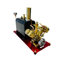 RW-BV2C Mini Reversible Reciprocating V-Type Dual-Cylinder Live Steam Engine and Boiler Model