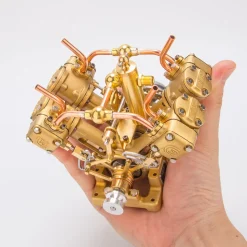 RW-V4 Mini V-Shape 4-Cylinder Reciprocating Steam Engine Model for 90-150cm Steamships