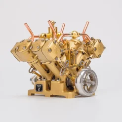 RW-V4 Mini V-Shape 4-Cylinder Reciprocating Steam Engine Model for 90-150cm Steamships