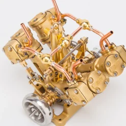 RW-V4 Mini V-Shape 4-Cylinder Reciprocating Steam Engine Model for 90-150cm Steamships