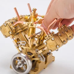 RW-V4 Mini V-Shape 4-Cylinder Reciprocating Steam Engine Model for 90-150cm Steamships
