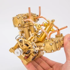 RW-V4 Mini V-Shape 4-Cylinder Reciprocating Steam Engine Model for 90-150cm Steamships