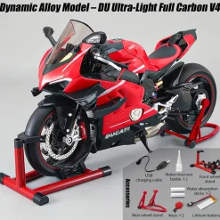 1/7 Scale Alloy Dynamic Motorcycle Model V4 Top Edition with Ignition System & Smoke Spray
