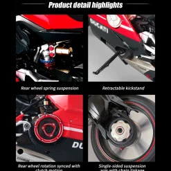 1/7 Scale Alloy Dynamic Motorcycle Model V4 Top Edition with Ignition System & Smoke Spray