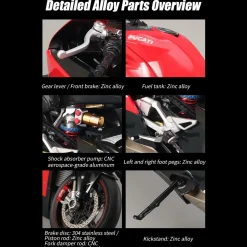 1/7 Scale Alloy Dynamic Motorcycle Model V4 Top Edition with Ignition System & Smoke Spray