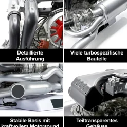 1/3 Scale DIY Horizontal Opposed 6-Cylinder Engine Kit with Operational Turbocharger - Electric Motorized STEM Educational Display Model