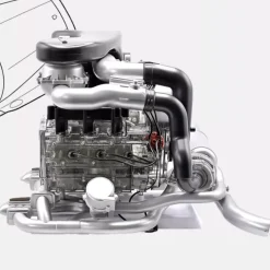 1/3 Scale DIY Horizontal Opposed 6-Cylinder Engine Kit with Operational Turbocharger - Electric Motorized STEM Educational Display Model