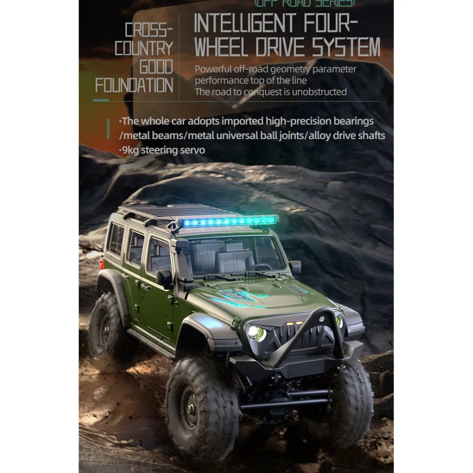 1/16 Scale Full-Proportional RC Crawler - Entry-Level Performance, High-detail Design