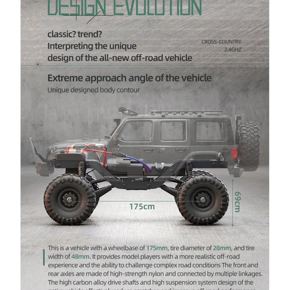 1/16 Scale Full-Proportional RC Crawler - Entry-Level Performance, High-detail Design