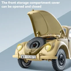 1/12 Scale 2.4G 4CH RC Military Vehicle Model with Switchable 2WD/4WD, LED Light Effects
