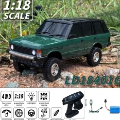 1/18 Scale 2.4G 3CH 4WD Off-Road RC Car Model with Flip-up Headlights