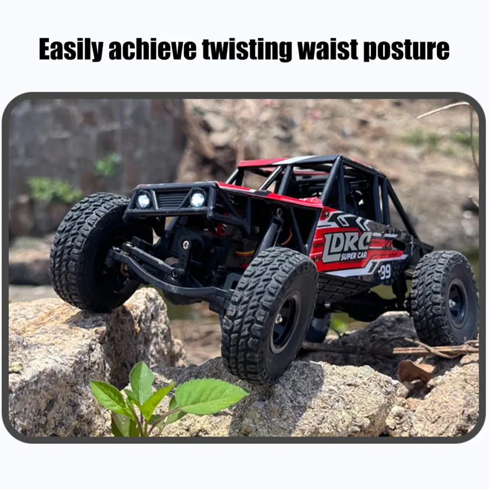 1/18 Scale 2.4G 3CH 4WD Tube Chassis Off-Road RC Car Model with Flip-up Headlights