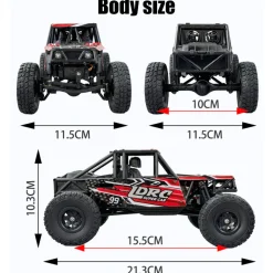1/18 Scale 2.4G 3CH 4WD Tube Chassis Off-Road RC Car Model with Flip-up Headlights