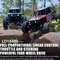 1/18 Scale 2.4G 3CH 4WD Tube Chassis Off-Road RC Car Model with Flip-up Headlights