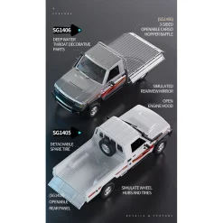 1/14 Scale 2.4G Full-Proportional RC Pickup Truck with Independent Suspension and Adjustable Gear Settings