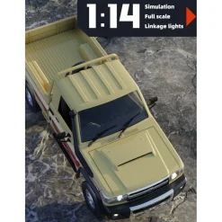1/14 Scale 2.4G Full-Proportional RC Pickup Truck with Independent Suspension and Adjustable Gear Settings