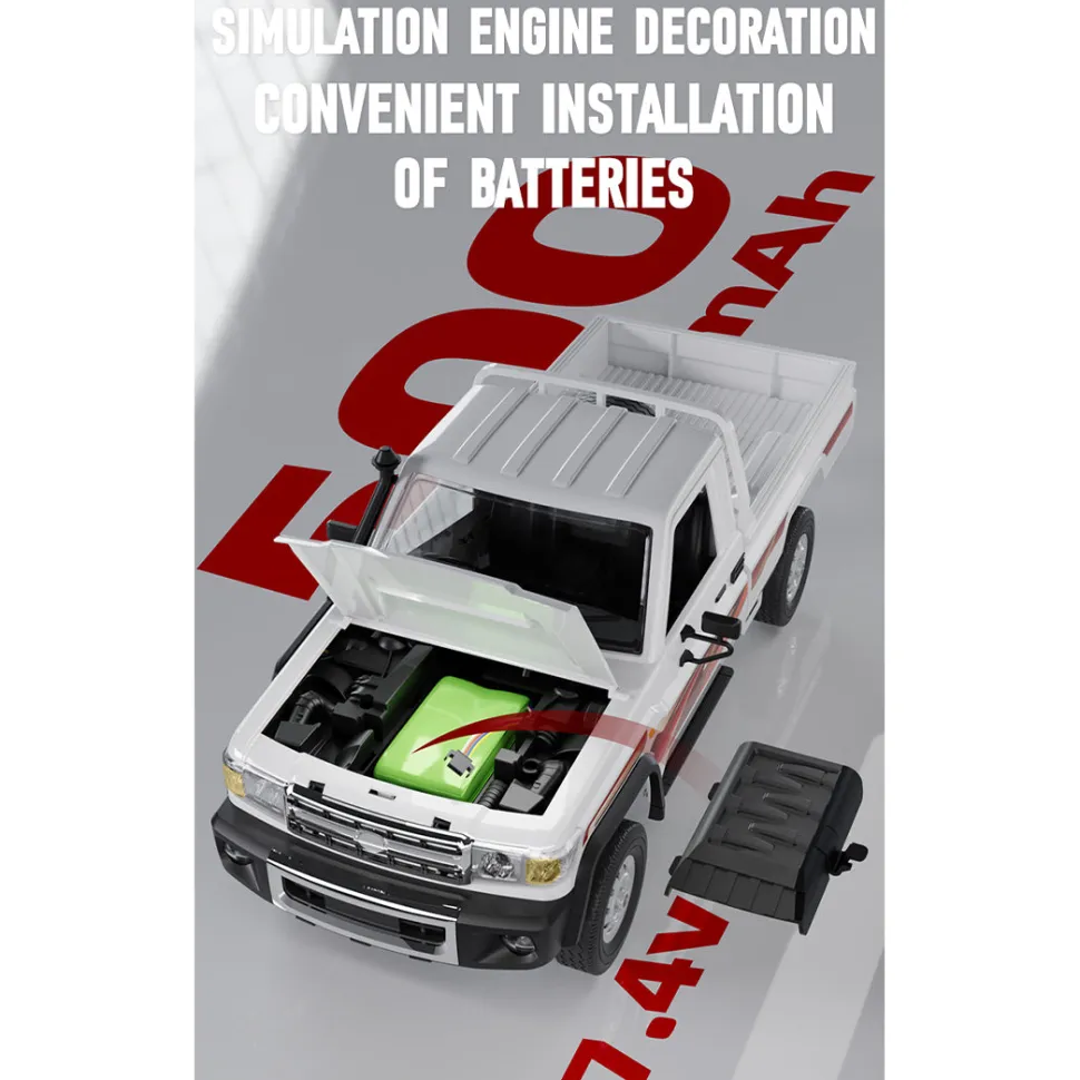 1/14 Scale 2.4G Full-Proportional RC Pickup Truck with Independent Suspension and Adjustable Gear Settings