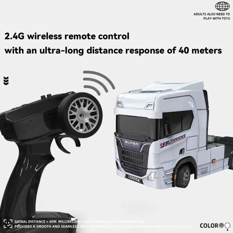 1/43 Scale 2.4G Full Proportional RC Semi-Truck with Opening Doors
