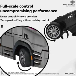 1/43 Scale 2.4G Full Proportional RC Semi-Truck with Opening Doors