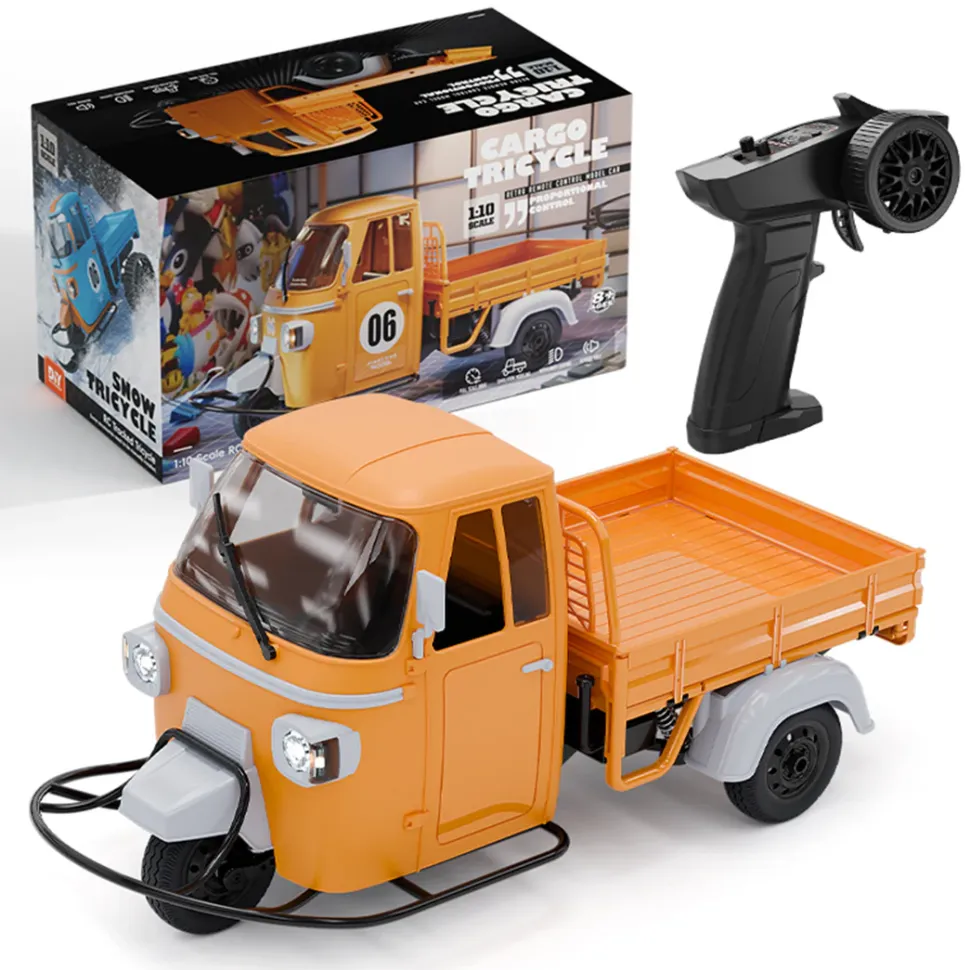 1/10 Scale 2.4G Full-Proportional RC Three-Wheeler with Real Sound, Lights & Gears