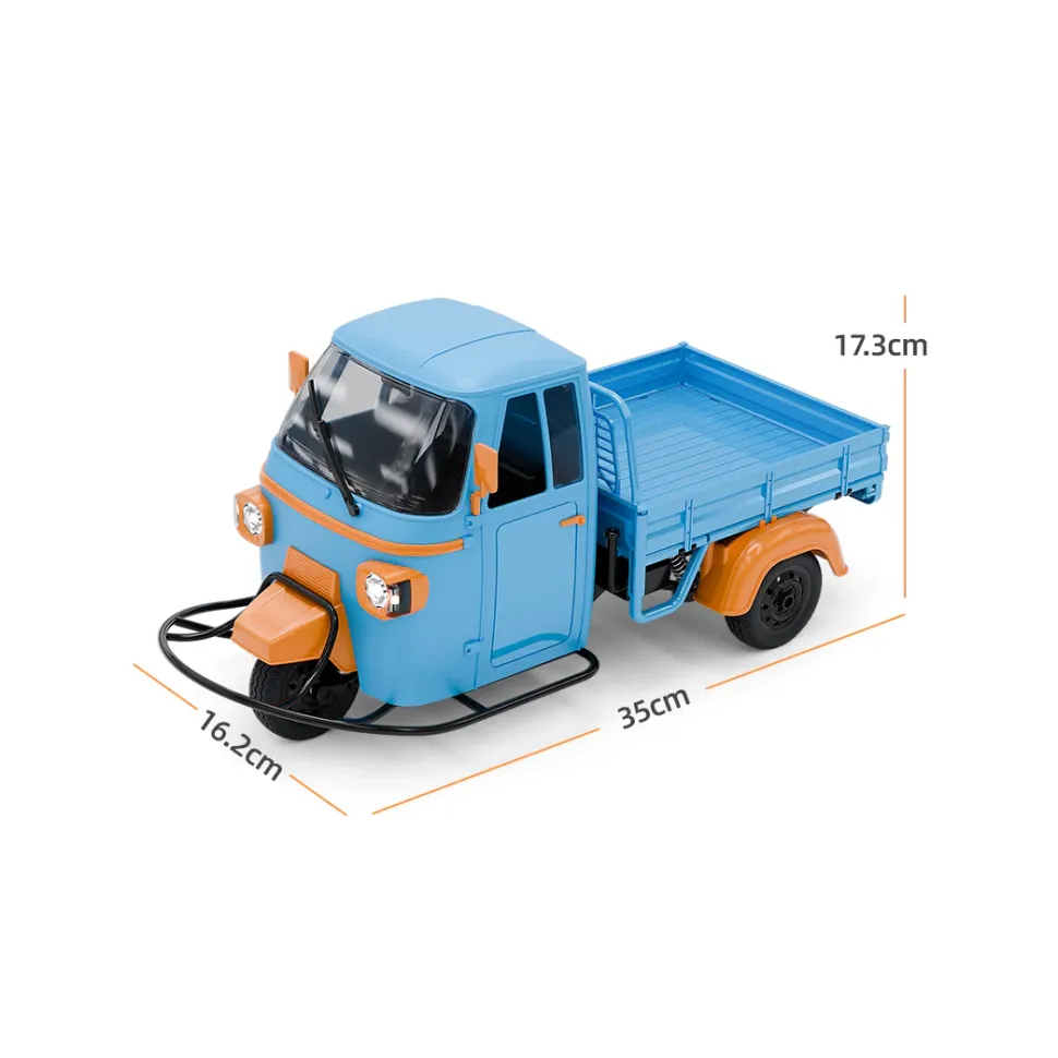 1/10 Scale 2.4G Full-Proportional RC Three-Wheeler with Real Sound, Lights & Gears