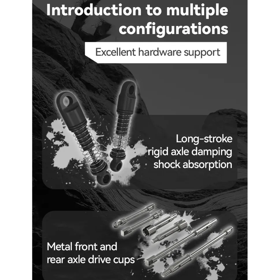 1/24 Scale 2.4G Full-Time 4WD Full-Proportional RC Off-Road Car Miniature Model Gifts